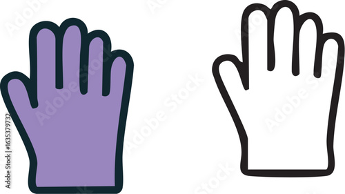 Simple vector illustration of protective gloves icon set.