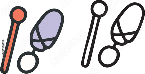 Stylized Medical Tools Vector Illustration.