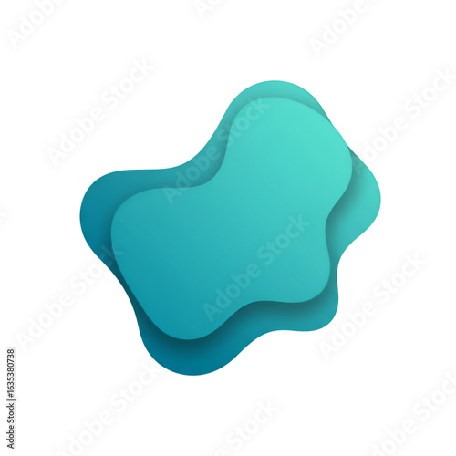 Abstract Turquoise Overlay Shape Design On Black Transparent Background