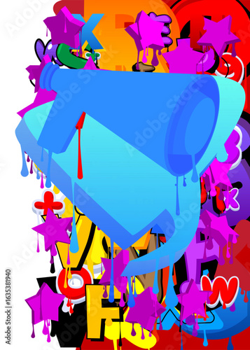 Megaphone graffiti. Abstract modern street art decoration performed in urban painting style.