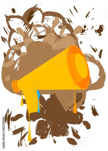 Megaphone graffiti. Abstract modern street art decoration performed in urban painting style.
