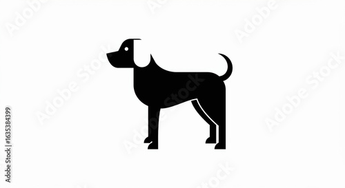 Simple Silhouette of a Dog Profile View Minimalist Style.