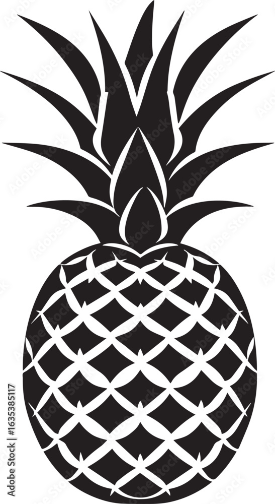 Obraz premium Pineapple icon clean simple silhouette