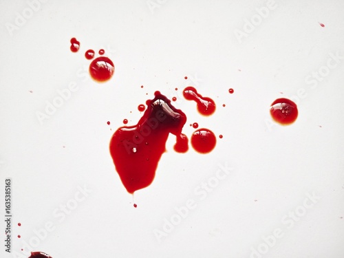 Red drops on a white background