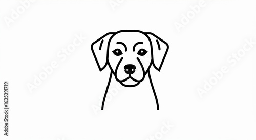 Simple Silhouette of a Dog Profile View Minimalist Style.