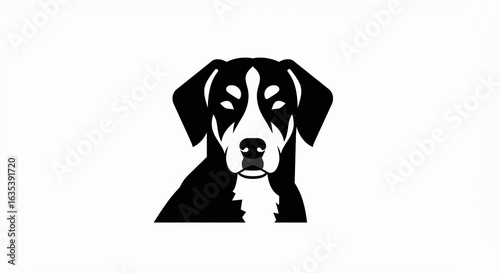 Simple Silhouette of a Dog Profile View Minimalist Style.