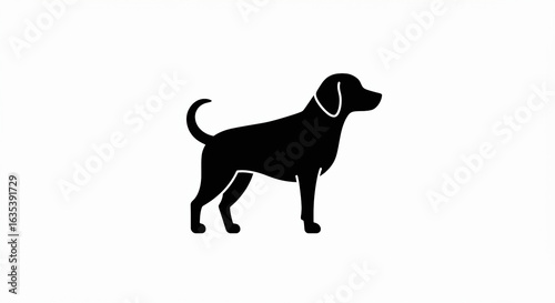 Simple Silhouette of a Dog Profile View Minimalist Style.
