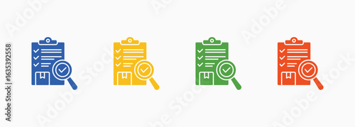 Inspection Icon Set Color Multiple Style Collection