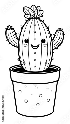Cute cactus in pot