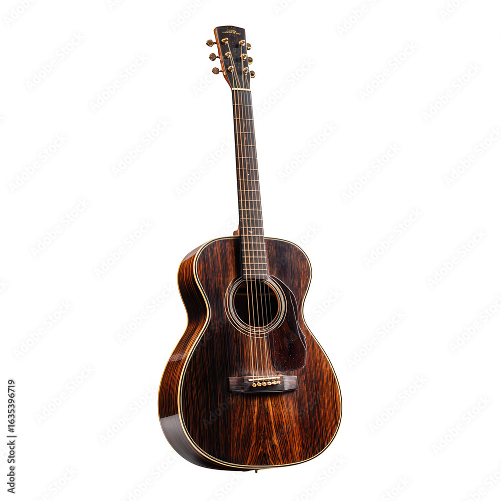 Fototapeta premium acoustic guitar isolated on white background