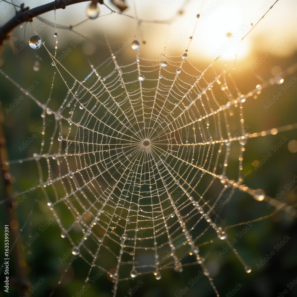 Fototapeta premium Jeweled Web at Dawn