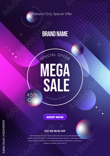Realistic Sales Poster template with photo | Business Abstract Flyer | flyer template | Gradient Cyber Monday poster save up to 80% blue background design poster