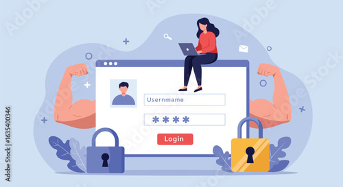 Strong Online Security - Password Protection Concept