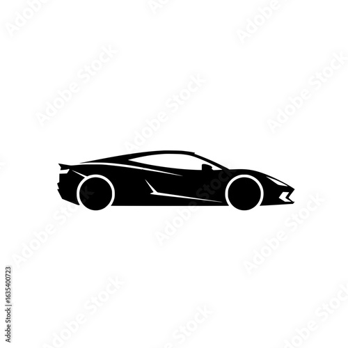 Sleek black sports car silhouette conveying speed, luxury, and modern automotive design, perfect for automotive branding and promotional materials.