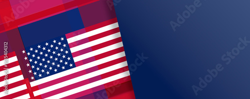 american flag with abstract...