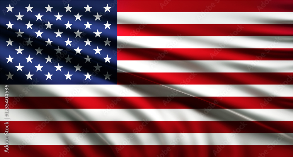 Fototapeta premium american flag waving in the wind