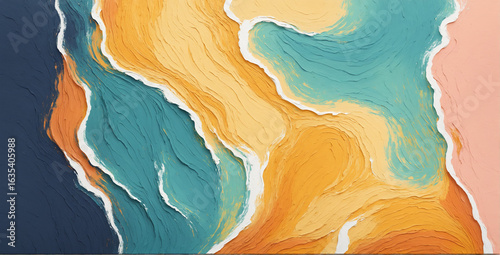 abstract painting aerial vi...