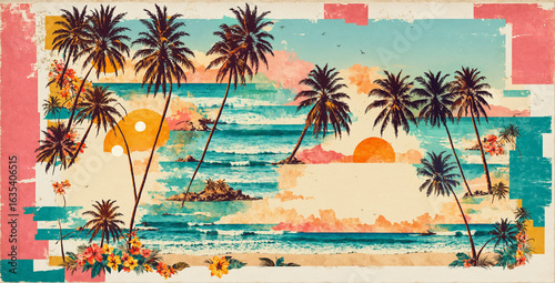 abstract of vintage tropica...