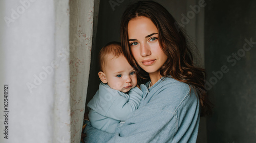 Mother Baby Portrait Parenting Affection Joyful Family Love Tenderness Nature Indoors Smiling Cuddling Nurturing Soft Connection Human Closeness 