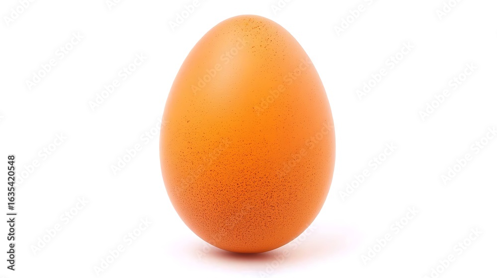 Close-up of single brown egg standing vertically, 50mm lens capture highlighting natural color gradients and fine shell detail with gentle light on white background Close-up of single brown egg standing vertically, 50mm lens capture highlighting natural color gradients and fine shell detail with gentle light on white background
