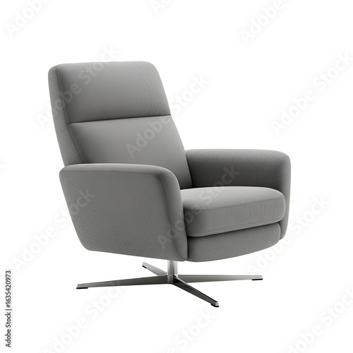 Gray Modern Rotating Chair On Transparent Background 3D Rendering Isolated