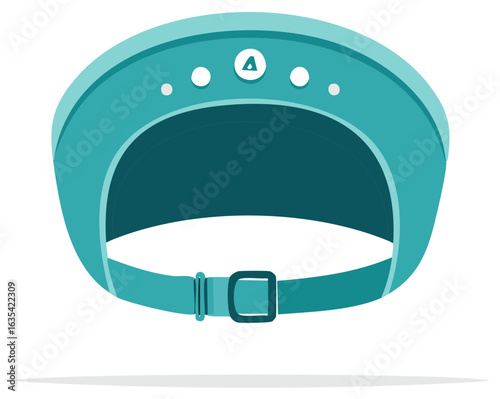Modern teal sports visor with minimalist logo and adjustable strap for sun protection