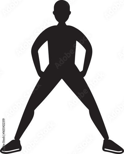 Wide stance exercise silhouette illustration
