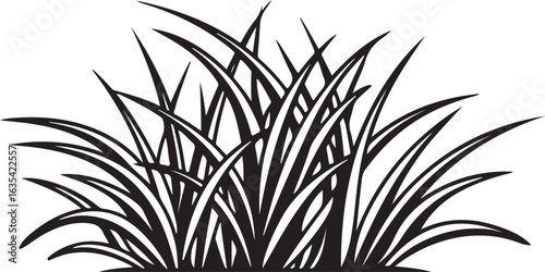 Lawn grass patch isolated silhouette icon