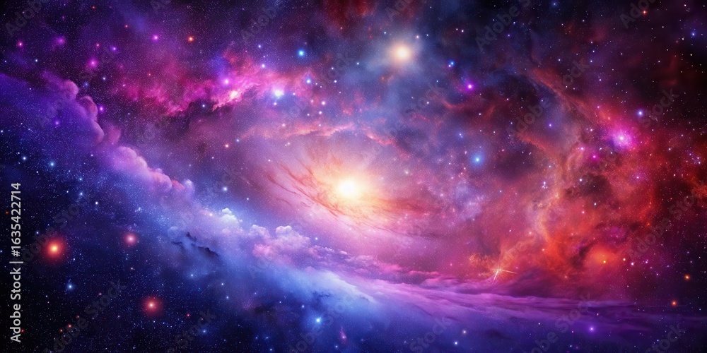 Naklejka premium Galaxy with vibrant purple and pink hues