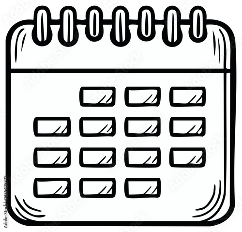 Calendar doodle of an appointment scheduler with lined detail and day blocks for appointments