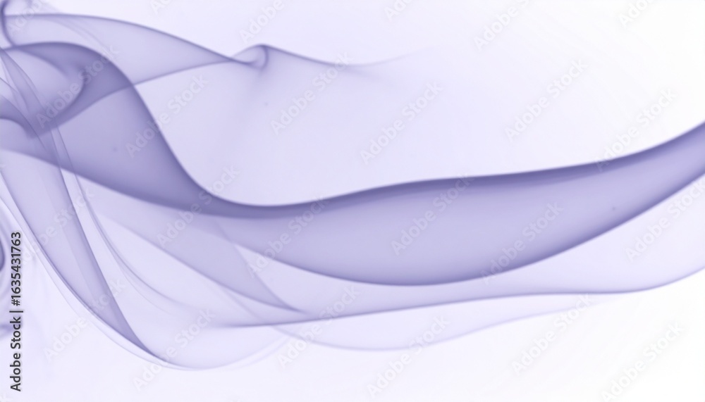 Obraz premium Elegant purple smoke swirls gracefully against a clean white background, creating a soft and ethereal atmosphere