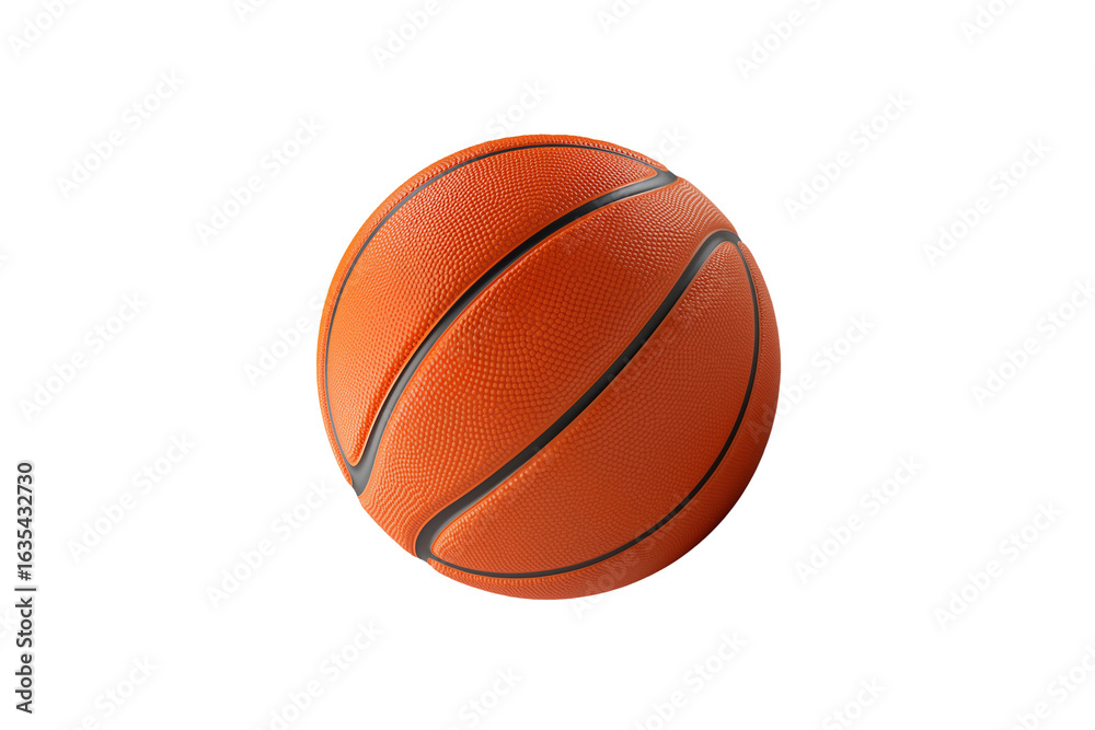 Fototapeta premium Classic orange basketball with black lines, perfect for sports themes and athletic concepts