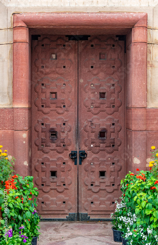 Close-Up of Antique Wooden Door, India Gate, New Delhi, 30 Jan 2024