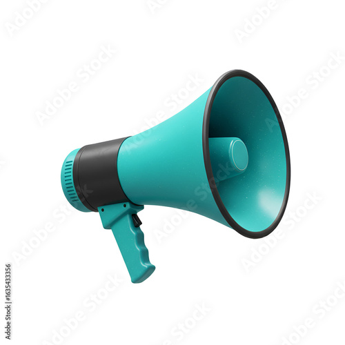 Illustration Of A Teal Megaphone On Transparent Background Isolated View