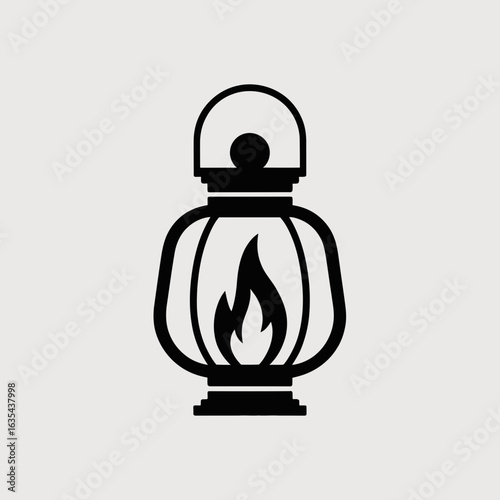 Minimalist Candle Silhouette with Flame Icon
