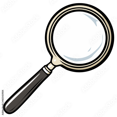 Classic Magnifying Glass with a Black Handle for Inspection and Discovery