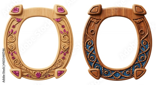 Two ornate oval picture frames against white background
