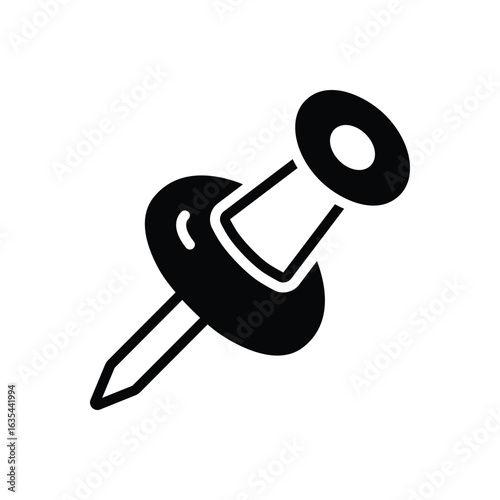 Black solid icon for pushpin