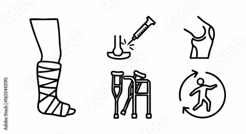 Healing and recovery illustrations line art