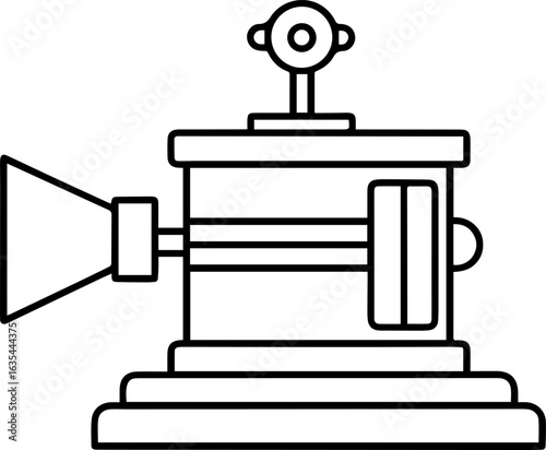 Vintage telegraph black outline vector and illustration, coloring book page