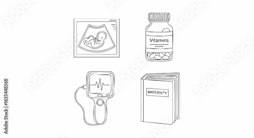 Pregnancy and prenatal care illustrations