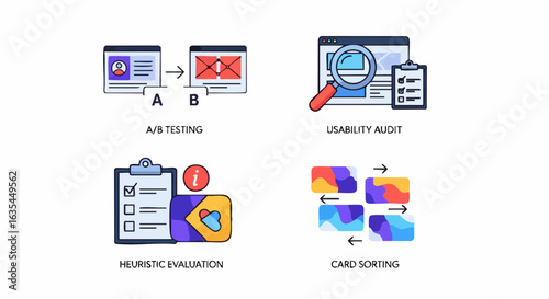 Digital product development process illustrations