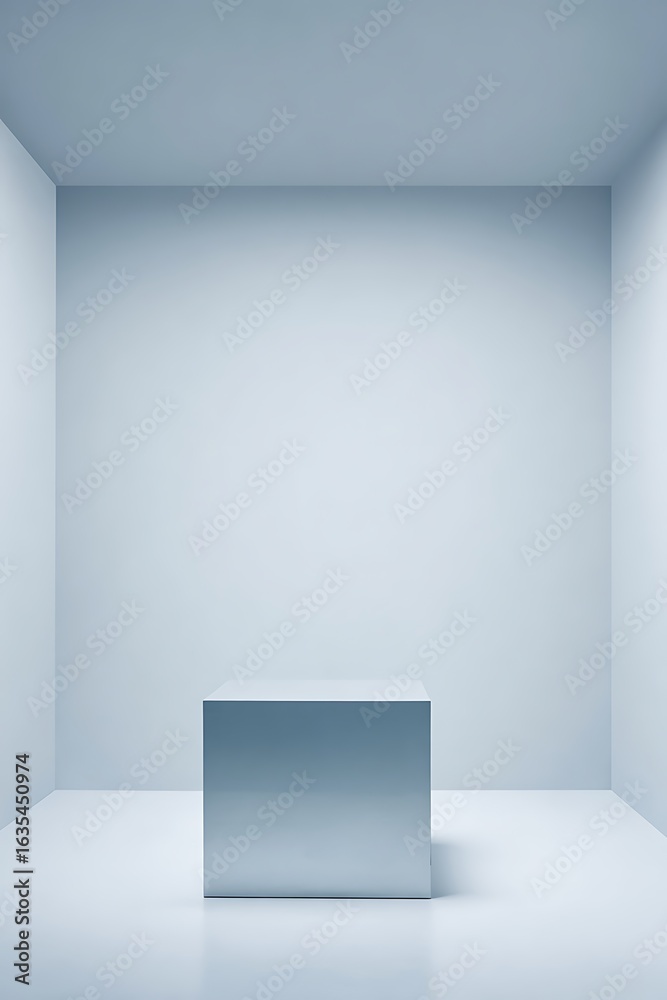 Fototapeta premium Cube in corner with soft light