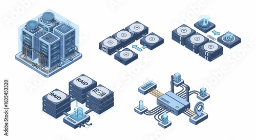 Raid data storage systems illustration