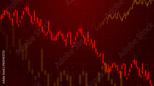Wallpaper Mural Bearish Stock Market Crash Business financial  technology digital stock exchange graph candlestick trend currency background Torontodigital.ca