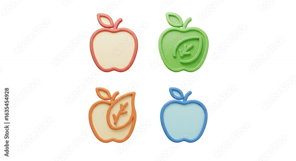 Obraz premium Colorful stylized apple images
