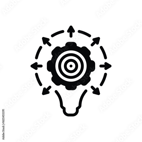 Black solid icon for successful techniques