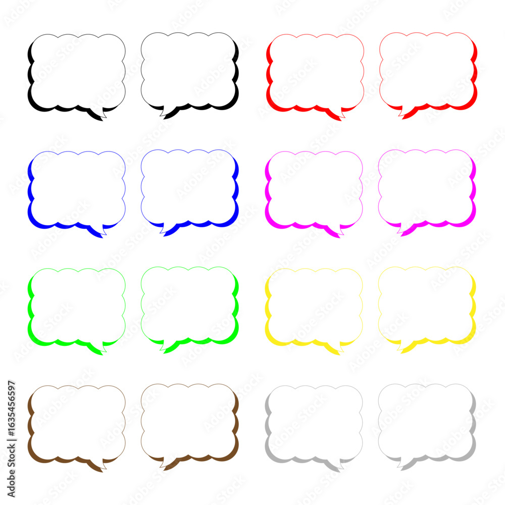 Fototapeta premium 可愛いもこもこの吹き出しイラストセット