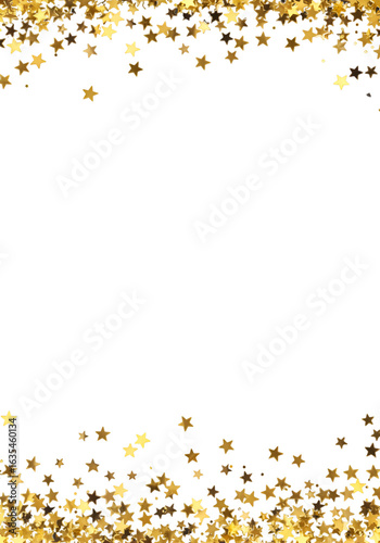 Golden Stars Sparkling Festive Illustration Against Black Background