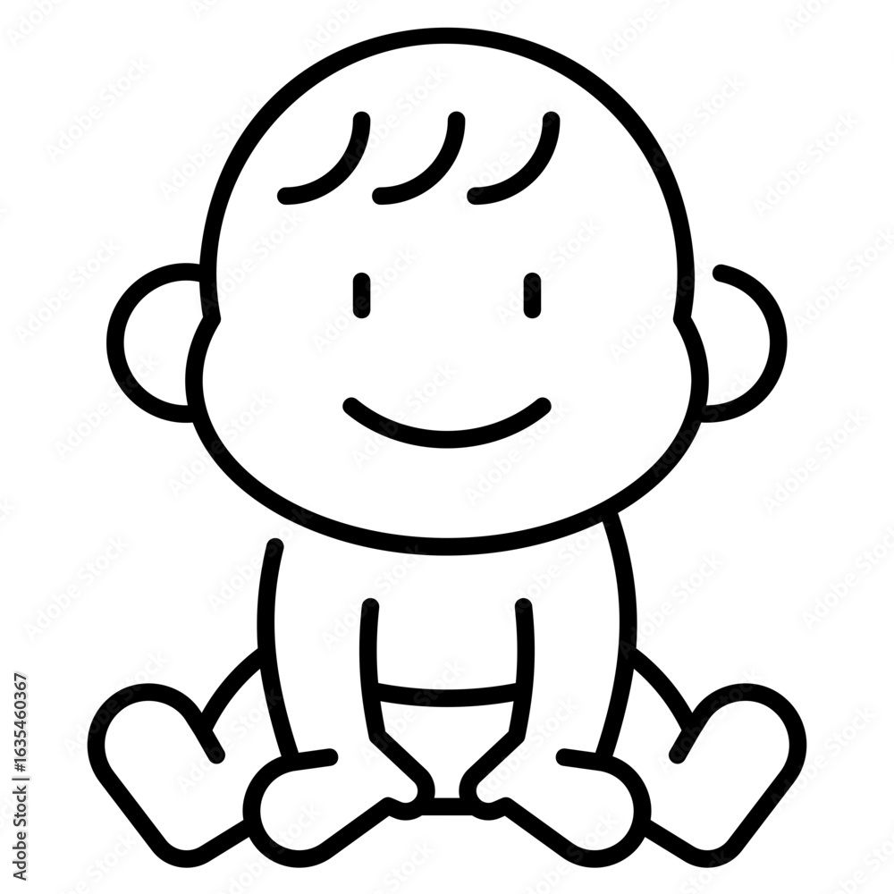Obraz premium Baby Sitting Line Icon